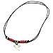 Shark Tooth Red Beads Necklace Handmade Hawaiian Style Beach Boy Men