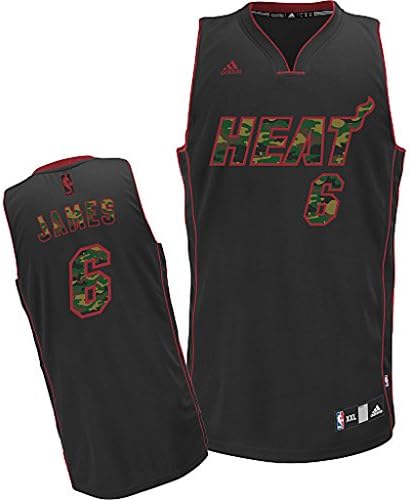Miami Heat #6 LeBron James Camo Fashion Swingman Jersey Small