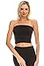 Kurve Women’s Strapless Tube Top - Medium Length Seamless Bandeau Stretchy Sexy Bra Tops, UPF 50+ (Made in USA), Black, Medium/Large