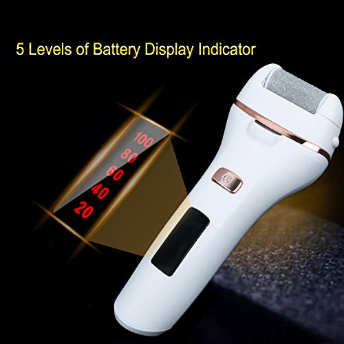 Bemece Electric Foot File, Rechargeable Foot Grinder, Electric Foot Callus Remover with Light, Professional Feet Care for Dry and Dead Skin