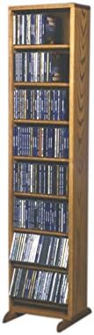 Cdracks Media Furniture Solid Oak Dowel Cabinet for CD Capacity 208 CD's Honey Finish