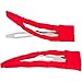 Elegant RED 6 Ribbon Clips Gift Set - Grippingly Classy Snap Clip for Girls and Women - Best for Silky, Fine, Thin or Thick Hair - Holds Style Without Tearing or Pulling