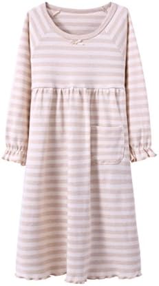 MZLIU Soft Organic Cotton Pajamas Dress for Girls Kids Sleepwear Nightgown(3y-13y)