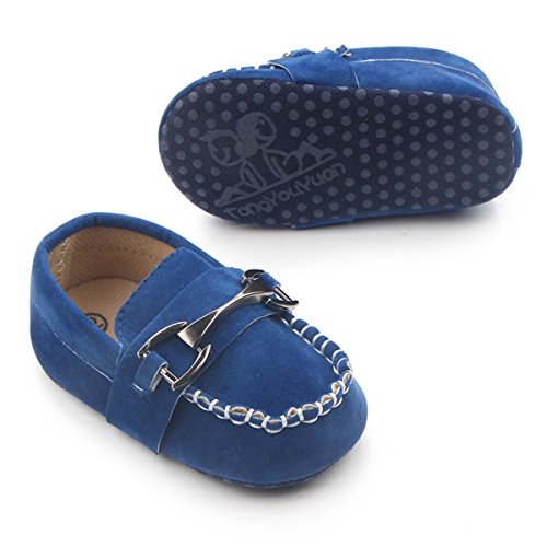Fire Frog Baby Shoes Infant Toddler Boy Shoes Crib Bebe Classic Handsome Soft Soled Loafers Blue 6-12 Months - Thumbnail 2