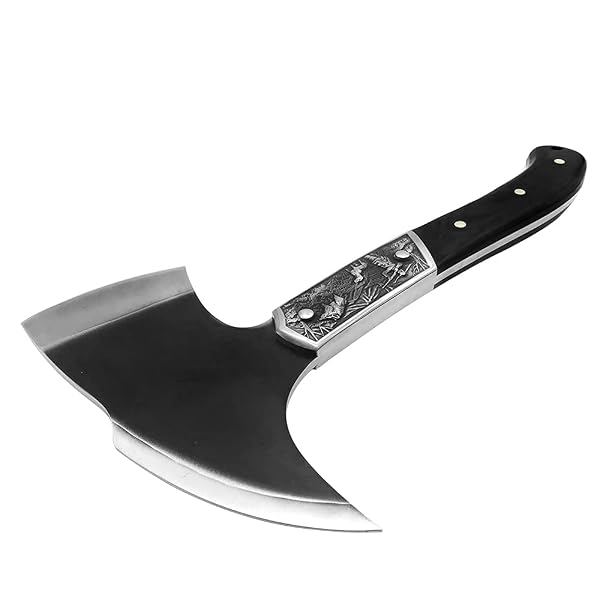 BLACK CHOPPING AXE, FULL TANG WOODEN HANDLE WOOD SPLITTING AND CUTTING, CAMPING OUTDOOR HATCHET WITH SHEATH, RETRO DESIGN FOR BUSHCRAFT AXES