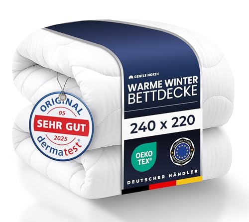 Warme Winterdecke 240x220 als Schlafdecke - Bettdecke für Allergiker geeignet - Weiche Steppdecke - Besonders Flauschig & waschbar bei 60°