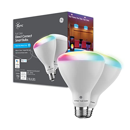 GE Lighting CYNC Smart LED Light Bulbs, Color Changing, Bluetooth and