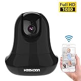 KEEKOON HD 1080P Wireless IP Camera WiFi Baby Pet Monitor Built In Microphone Pan/Tilt/Zoom Home Security Surveillance Camera Support 64 GB SD Card HD Night Vision Two-Way Audio (Black)