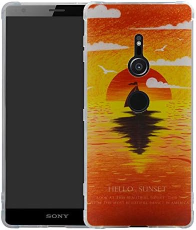 HHDY Sony Xperia XZ2 Case,[Ultra Lightweight] Reinforced [4-Corners Bumper] Flexible TPU [Pattern Design] Cover for Sony Xperia XZ2,Sunset
