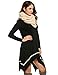 Meaneor Shirt Dress for Women, Womens Long Sleeve Casual Irregular Hem Loose Tunic Shirt Dress-Valentine's Days Gift for Her (Black,XXL)