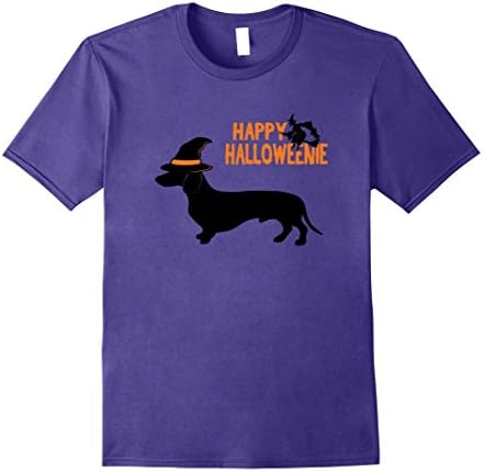 Mens Happy Halloweenie Shirt Dachshund Gift XL Purple