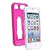 Pink / White Hybrid Rugged Hard Silicone Case Cover w/ Stand for Apple iPod Touch 5th Generation 5G 5