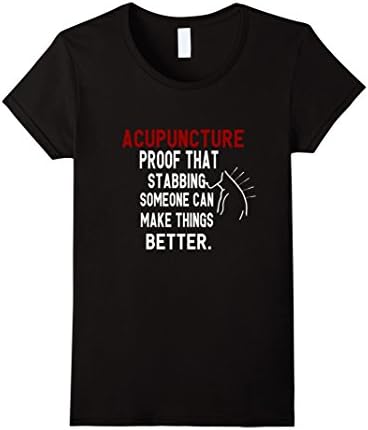 Womens Funny Acupuncture tshirt Small Black