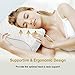 Lunvon Queen Memory Foam Bed Pillow for Sleeping Height Adjustable Cervical Pillow with Pain Relief Design Breathable Cooling Hypoallergenic Cotton Cover Protector CertiPUR-US, White