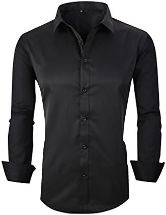 Mens Casual Business Long/Short Sleeve Button Down Dress Shirt Slim Fit Cotton Shirts