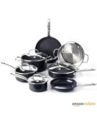 GreenPan CC002676 Prime Midnight Ceramic Nonstick 11-Piece Set, 11pc, Black