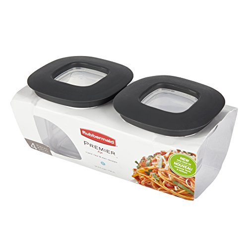 Rubbermaid Premier Easy Find Lids Food Storage Containers, 0.5 Cup