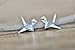 Origami Crane Earrings in Sterling Silver 925
