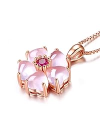 Collar de oro colgante regalos creativos   youmiya S925 flores de cerezo estilo collar de plata chapado en cobre colgante mejores regalos para las mujeres amigo amante