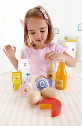 Hape Healthy Basics Kid's Wooden Play Kitchen Accessories Food Set