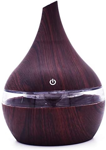 SHOW Car Essential Oil Diffuser 300ml, Portable Mini USB Ulstrasonic Humidifier, Cool Mist Air Refresher Perfect for Car Waterless Auto off,Darkwood,oblique [Energy Class A]