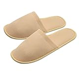 AILELAN Spa Slippers, 20 Pairs Cotton Velvet Closed Toe Disposable Slippers Fit Size for Men and Women for Hotel Home Guest Used, White Non-Slip Slippers