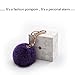 Miss Fong 120 DB Self Defense Keychain Personal Alarm for Security with Rabbit Fur Ball Pom Pom,Bag/Purse Clip (PPS-23K) Purple