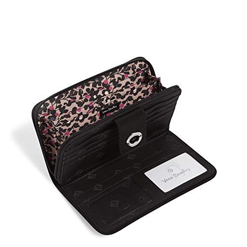 Vera Bradley Women's Microfiber Turnlock Wallet with RFID Protection GearsHome