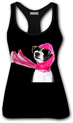 QPIMNHDALKZNDA Womens 3D Racerback Tops Boston Terrier Dog Ladies Shoulder Tank Top Vest Blouse