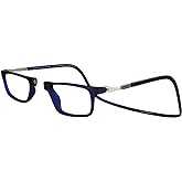 Clic Magnetic Reading Glasses for Men or Women, Computer Readers, Executive XL (XL-XXL, Dark Matte Blue, 1.25 Magnification)