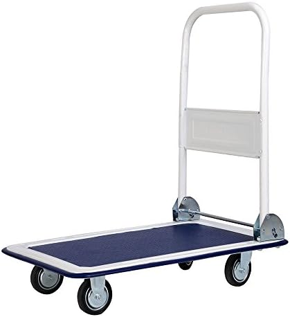 330lbs Platform Four-Wheeled Models Cart Dolly Folding Foldable Moving Warehouse Push Hand Truck New Makes It Easy To Load And Unload