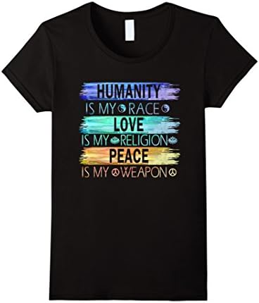 Women's HUMANITY IS MY RACE SHIRTS Small Black
