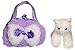 Aurora World Fancy Pals Plush Curly Lavender Pet Carrier Purse