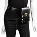 Steampunk Hiking Waist Bag Dark Brown Women's Multifunction Fashion Trumpet Postman Messenger Bag Men Belt Bag Mobile Phone Outdoor Bag (Black)