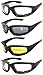 Black Motorcycle Padded Foam Glasses for Outdoor Activity Sport 2, 3, 4 Pairs OWL ®