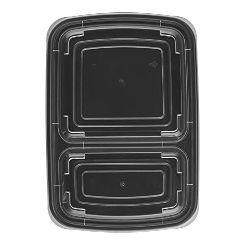 TIYA Takeout Food Containers 32 oz Bulk 150 Pack with Lids Plastic