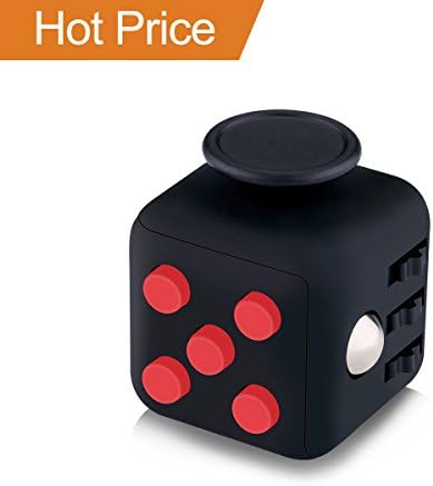 Fidget Toy Cube Dice for Anti-anxiety Stress Relief Children and Adult (Red-Black)