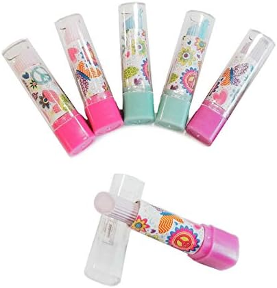 Lipstick Erasers Pack of 6 Pencil erasers for School, Party Favors, Teacher prizes