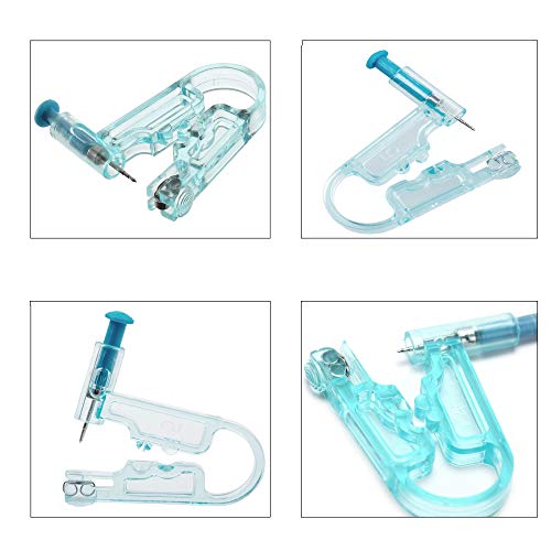 Romlon Ear Piercing Gun, 8pcs disposable Safety Sterile Ear Piercing Gun Unit Tool with Alcohol Pad Asepsis Pierce Kit Blue for Piercing kit Piercing Supplies