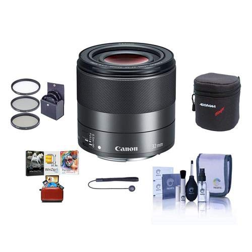 Canon EF-M 32mm f/1.4 STM Lens, Bundle with ProOptic 43mm Filter Kit, Cleaning Kit, Lens Pouch, Lens Cap Tether, Mac Software Kit