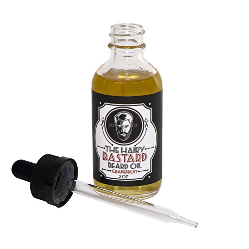 The Hairy Bastard Grapefruit Scent Beard Oil - All Natural with Jojoba and Grapeseed Oil- Smooths and Strengthens - 2 OZ
