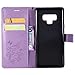 Note 9 Case,Note 9 Wallet Case,Galaxy Note 9 Case with Card Holder,Folio Flip PU Leather Butterfly Case Cover with Credit Card Slots Kickstand Phone Protective Case for Samsung Galaxy Note 9,Purple