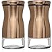 Salt and Pepper Shakers Set with Adjustable Pour Holes by CHEFVANTAGE - Bronze