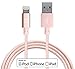 Lightning Cable 10ft Volts USB [Apple MFi Certified] Nylon Braided Charger w/ Aluminum Case on USB & 8-pin Connector for Apple iPhone 7 / 6 / 5 / 6s Plus, iPod, iPad & more (3 meter - Rose Gold)
