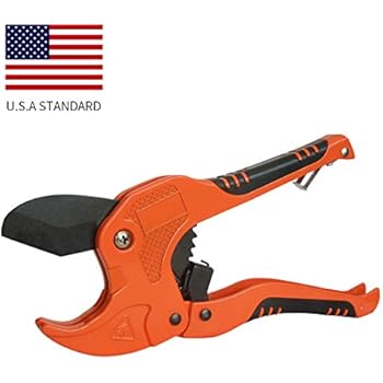 Ginzors PVC Pipe Cutters - Ratcheting Hose & Tube Cutter,Cutting 1-1/2 inch 2 inch PEX,PPR,PVC Plastic Pipe,Suitable for Plumbers,Home Owner,Solar Company and Car Repair (63mm - Max Out Diameter)