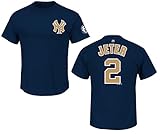 Derek Jeter New York Yankees Final Season Patch Gold Jersey Name and Number T-shirt