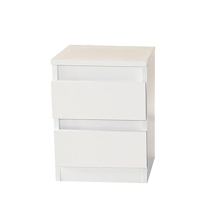 Joolihome White Bedside Table Chest Of 2 Drawer Mini Storage Shelf
