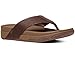 FitFlop Men's Surfer Leather Flip Flops, Chocolate Brown, 9 M US