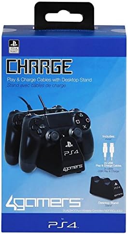 Playstation 4 Officially Licensed Dual Controller Stand with Twin USB Charging Cables (PS4)