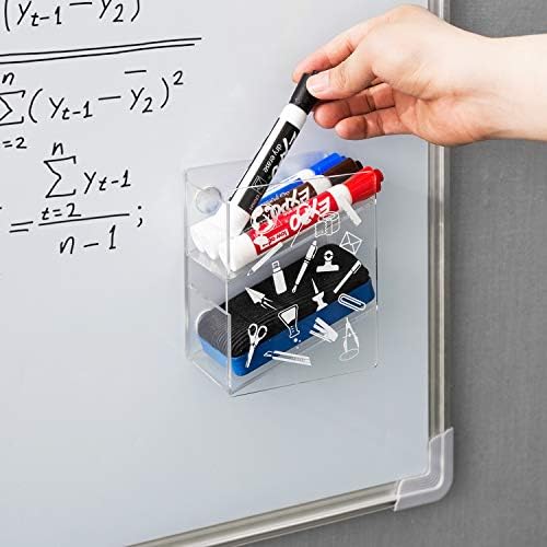 期間限定の激安セール Mygift 2スロット磁気クリアアクリルホワイトボードマーカーと消しゴムストレージラック リモート学習ホームオフィス用品ホルダー